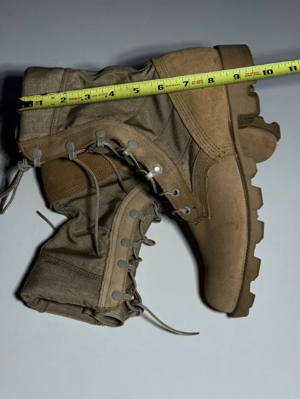 Wellco Hot Weather Combat Army Military Boots 2-5973 Tan Lace Up Size 8 R NEW